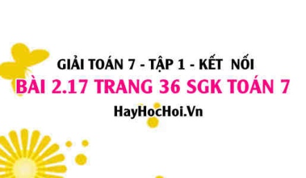 Giải bài 2.17 trang 36 Toán 7 Tập 1 SGK Kết nối tri thức